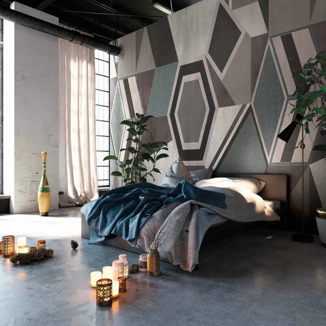 Tecnografica 68552-1 Geometric Notes Forma Tobacco - mural w makro wzór geometryczny