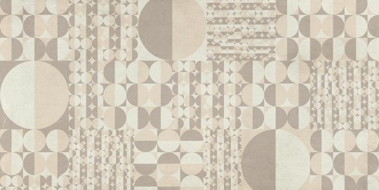 Tecnografica 79915-4 Geometric Notes Piper Beige - mural w retro koła
