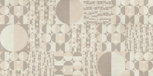 Tecnografica 79915-4 Geometric Notes Piper Beige - mural w retro koła