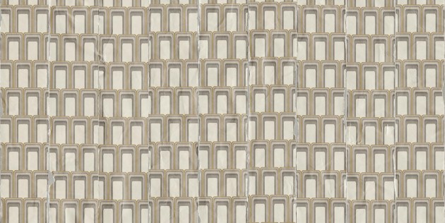 Tecnografica 79828-2 Geometric Notes Studio 54 Beige - mural w kratownicę 3D