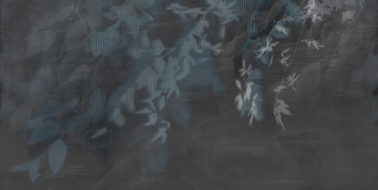 Tecnografica 81367-4 Japandi Yaksi Dark Blue - mural w cienie liści
