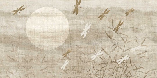 Tecnografica 78675-1A Japandi Yuki Bamboo A - mural w słońce i ważki