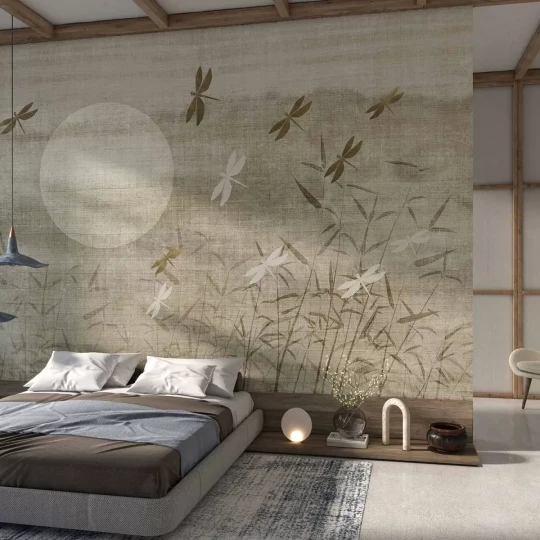 Tecnografica 78675-1A Japandi Yuki Bamboo A - mural w słońce i ważki