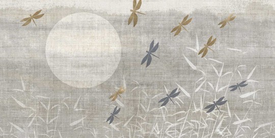Tecnografica 78675-3A Japandi Yuki Fog A - mural w słońce i ważki