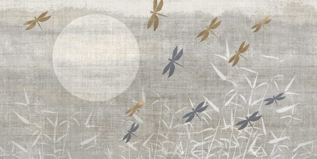 Tecnografica 78675-3A Japandi Yuki Fog A - mural w słońce i ważki