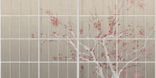 Tecnografica 79635-3 Japandi Samurai Inverted - mural w kwitnącą wiśnię