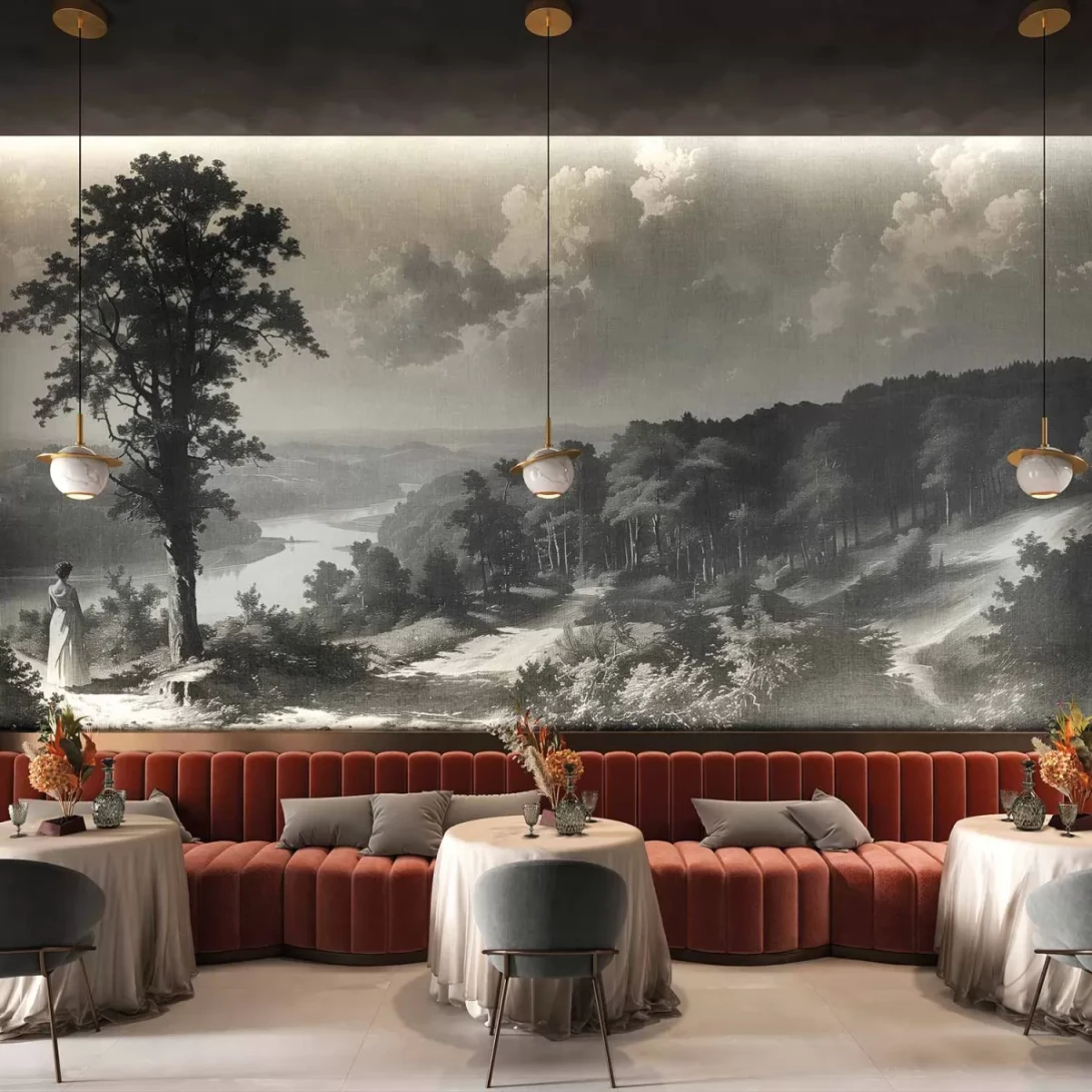 Tecnografica 85828-2B Landscapes Out of the woods Rose B - mural w pejzaż rzeki i lasu
