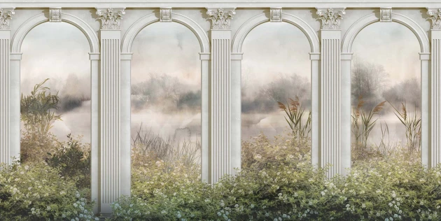 Tecnografica 81143-1 Landscapes Parco Della Ragione Inside - mural w architektoniczne łuki i roślinny krajobraz