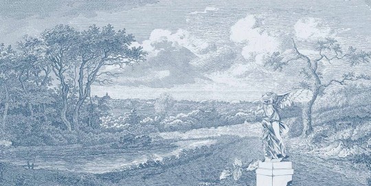 Tecnografica 85432-1 Landscapes Nike Blue - mural w roślinny krajobraz w stylu ryciny