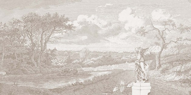 Tecnografica 85432-3 Landscapes Nike Sepia - mural w roślinny krajobraz w stylu ryciny