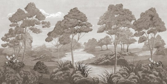 Tecnografica 78873-3 Landscapes Promenade Sepia - mural w pejzaż rzeki