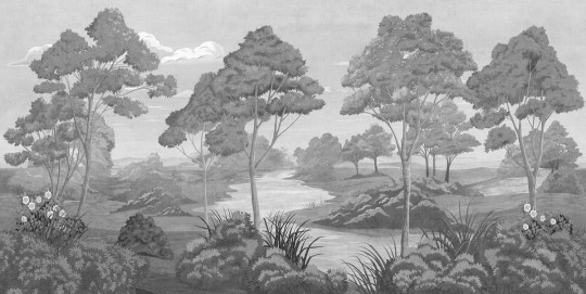 Tecnografica 78873-4 Landscapes Promenade Grey - mural w pejzaż rzeki