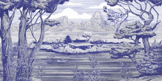 Tecnografica 70849-1 Landscapes Sho Blue - mural w japoński krajobraz