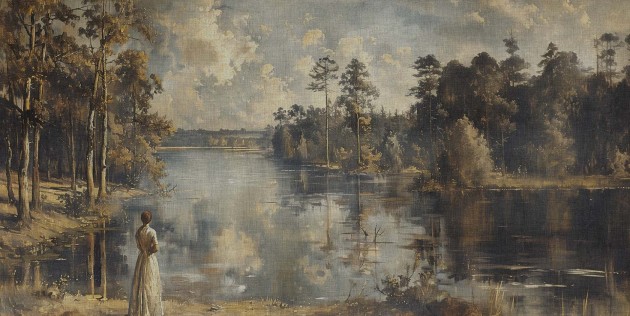 Tecnografica 85830-1 Landscapes Contemplation Warm A - mural w krajobraz jeziora