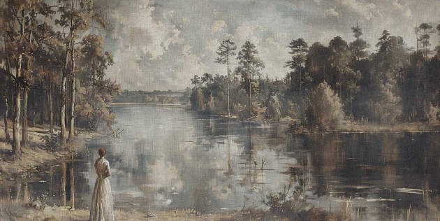 Tecnografica 85830-2 Landscapes Contemplation Cold A - mural w krajobraz jeziora