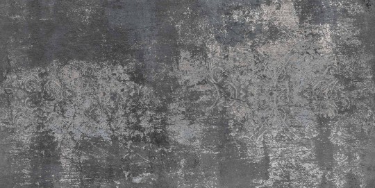 Tecnografica 66704-3 Material Mood Camelot Black - mural w roślinny motyw na surowym tle