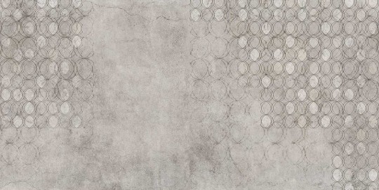 Tecnografica 53838-1 Material Mood O Grey - mural w okręgi na surowym tle
