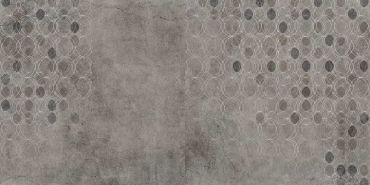 Tecnografica 53838-2 Material Mood O Mud - mural w okręgi na surowym tle