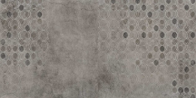 Tecnografica 53838-2 Material Mood O Mud - mural w okręgi na surowym tle