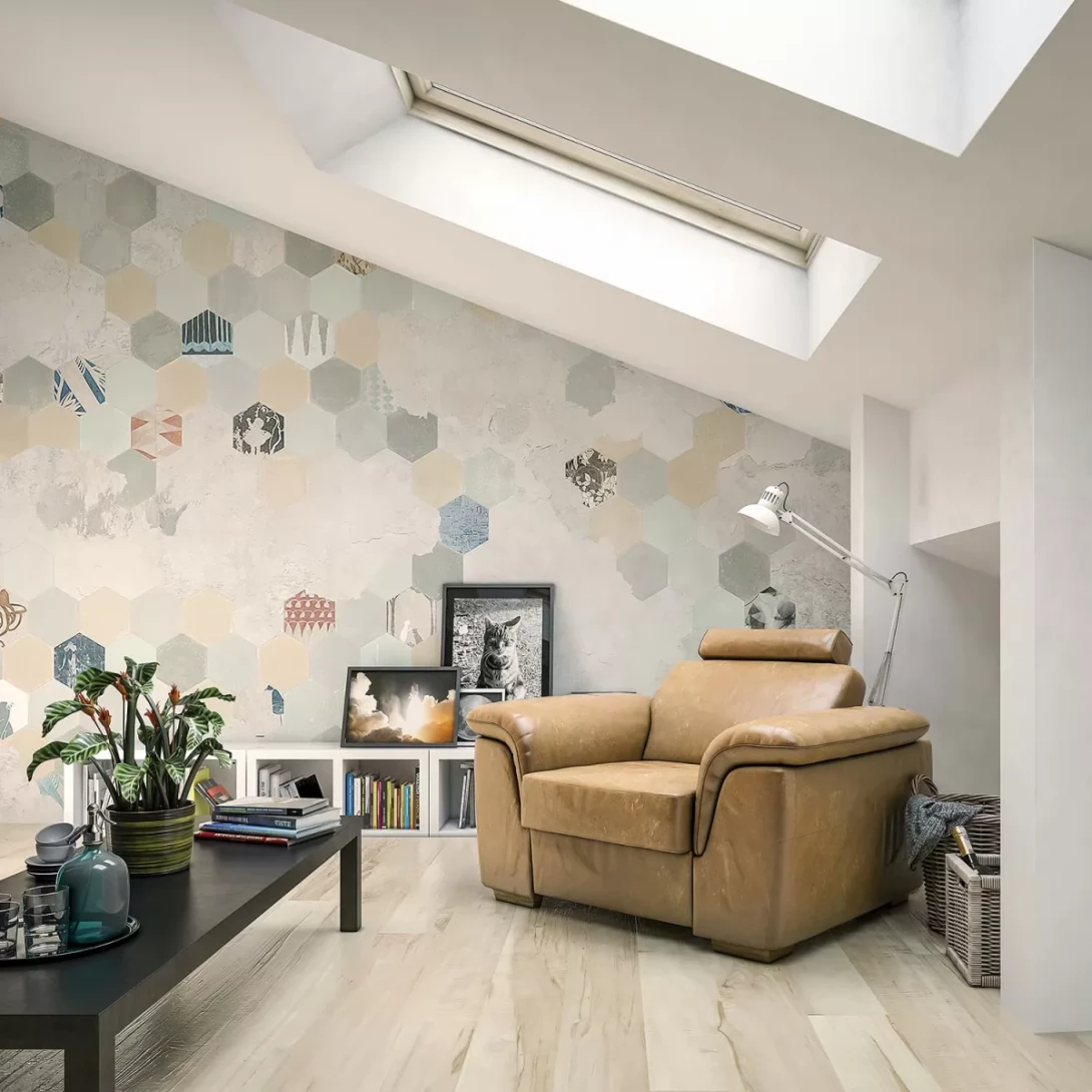 Tecnografica 53988-1 Material Mood Esagona - mural imitujący płytki