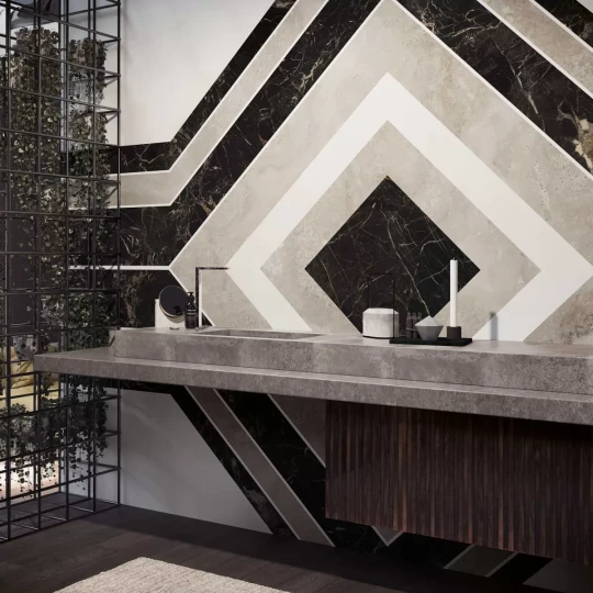 Tecnografica 65272-1 Material Mood One Way - mural geometryczny imitujący marmur