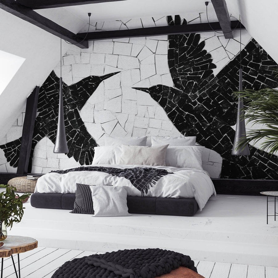 Wall Art Birds - mural w ptaki z efektem mozaiki