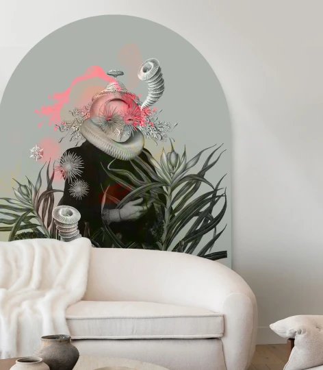 Wallcolors ARCH-9299 Arch Lady Medusa Gray - mural łuk w abstrakcyjną postać kobiecą