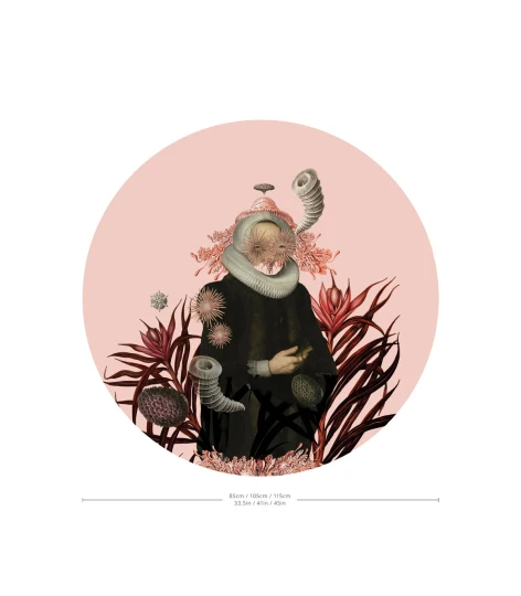 Wallcolors DOT-9281 Dots Lady Medusa Pink - mural koło w abstrakcyjną postać kobiecą