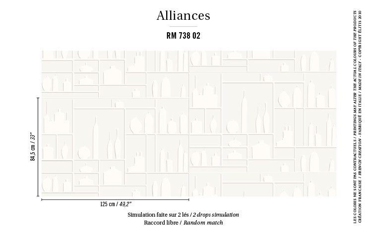 Elitis RM 738 02 Alliances Vases – tapeta tekstylna 3D w wazony
