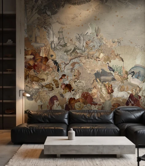 Wallcolors TAP-9304 2025 Kingdom of All Creatures Sepia - mural w abstrakcyjny krajobraz