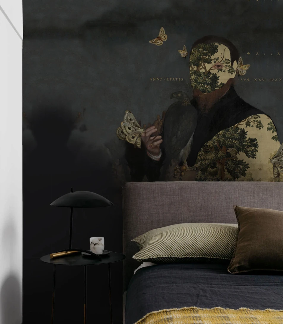 Wallcolors TAP-9286 2025 Gentleman Moth - mural w klasyczny portret i motyw ćmy