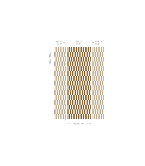 Wallcolors TAP-9258 2025 Tetris Stripe Brown - mural w paski