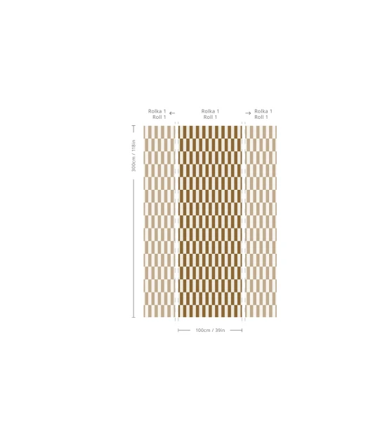 Wallcolors TAP-9258 2025 Tetris Stripe Brown - mural w paski