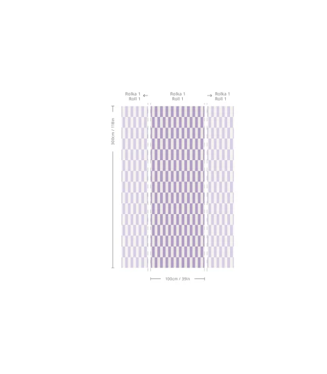 Wallcolors TAP-9255 2025 Tetris Stripe Lilac - mural w paski