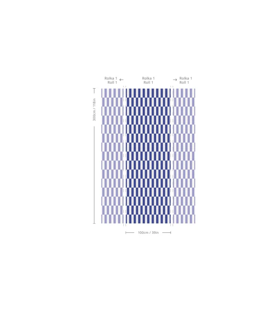 Wallcolors TAP-9253 2025 Tetris Stripe Cobalt - mural w paski