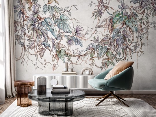 Wallcraft 1105 31 2501 2025 Liane - mural w girlandę z egzotycznych roślin