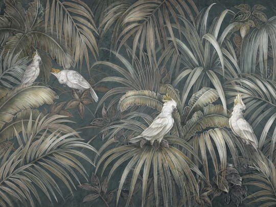 Wallcraft 1020 31 2501 2025 Zefira - mural w egzotyczne liście i papugi