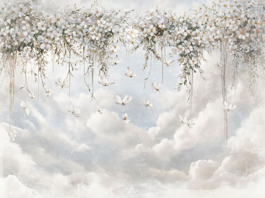 Wallcraft 990 31 2402 2025 Tullia - mural w pejzaż nieba i kwiaty