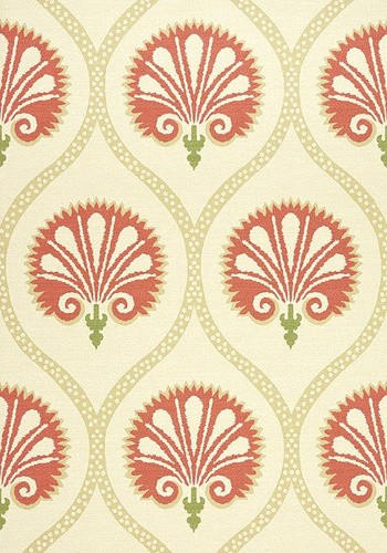 Thibaut T85016 Greenwood Kimberly Tomato - tapeta w stylizowane rośliny w układzie ogee