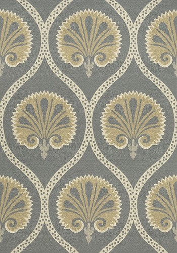 Thibaut T85018 Greenwood Kimberly Grey - tapeta w stylizowane rośliny w układzie ogee