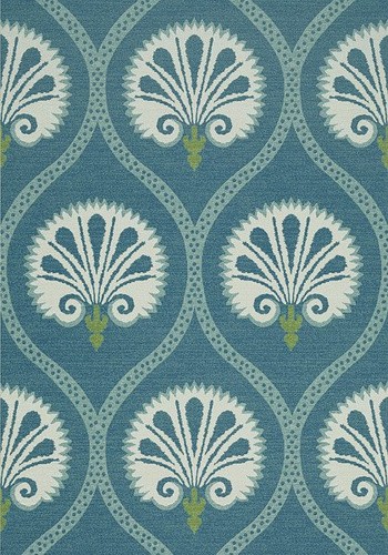 Thibaut T85020 Greenwood Kimberly Teal - tapeta w stylizowane rośliny w układzie ogee
