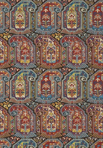 Thibaut T85025 Greenwood Gleniffer Brown - tapeta inspirowaną tkaniną w układzie paisley