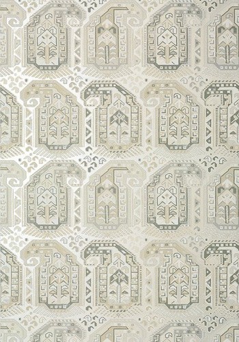 Thibaut T85039 Greenwood Gleniffer Pearl - tapeta inspirowaną tkaniną w układzie paisley