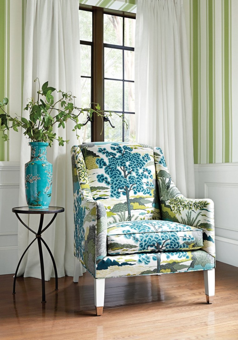 Thibaut T85041 Greenwood Daintree Grey - tapeta w sosnę japońską
