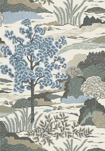 Thibaut T85043 Greenwood Daintree Aqua - tapeta w sosnę japońską