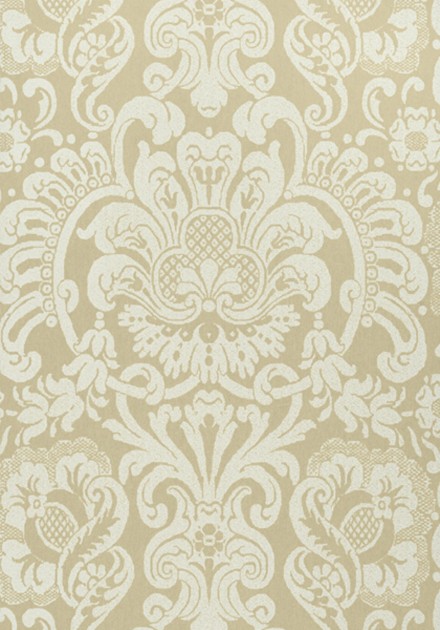 Thibaut T89103 Damask Resource 4 Dorian Damask Beige - tapeta w roślinne ornamenty