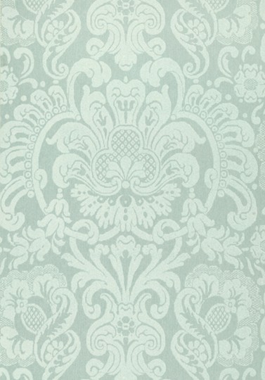 Thibaut T89104 Damask Resource 4 Dorian Damask Aqua - tapeta w roślinne ornamenty