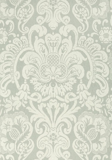 Thibaut T89105 Damask Resource 4 Dorian Damask Grey - tapeta w roślinne ornamenty