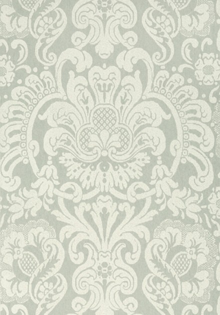 Thibaut T89105 Damask Resource 4 Dorian Damask Grey - tapeta w roślinne ornamenty