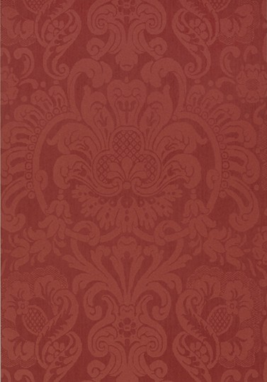 Thibaut T89106 Damask Resource 4 Dorian Damask Red - tapeta w roślinne ornamenty